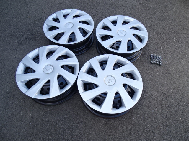 ダイハツ純正14インチスチールホイール4本 ホイールキャップナット付 
