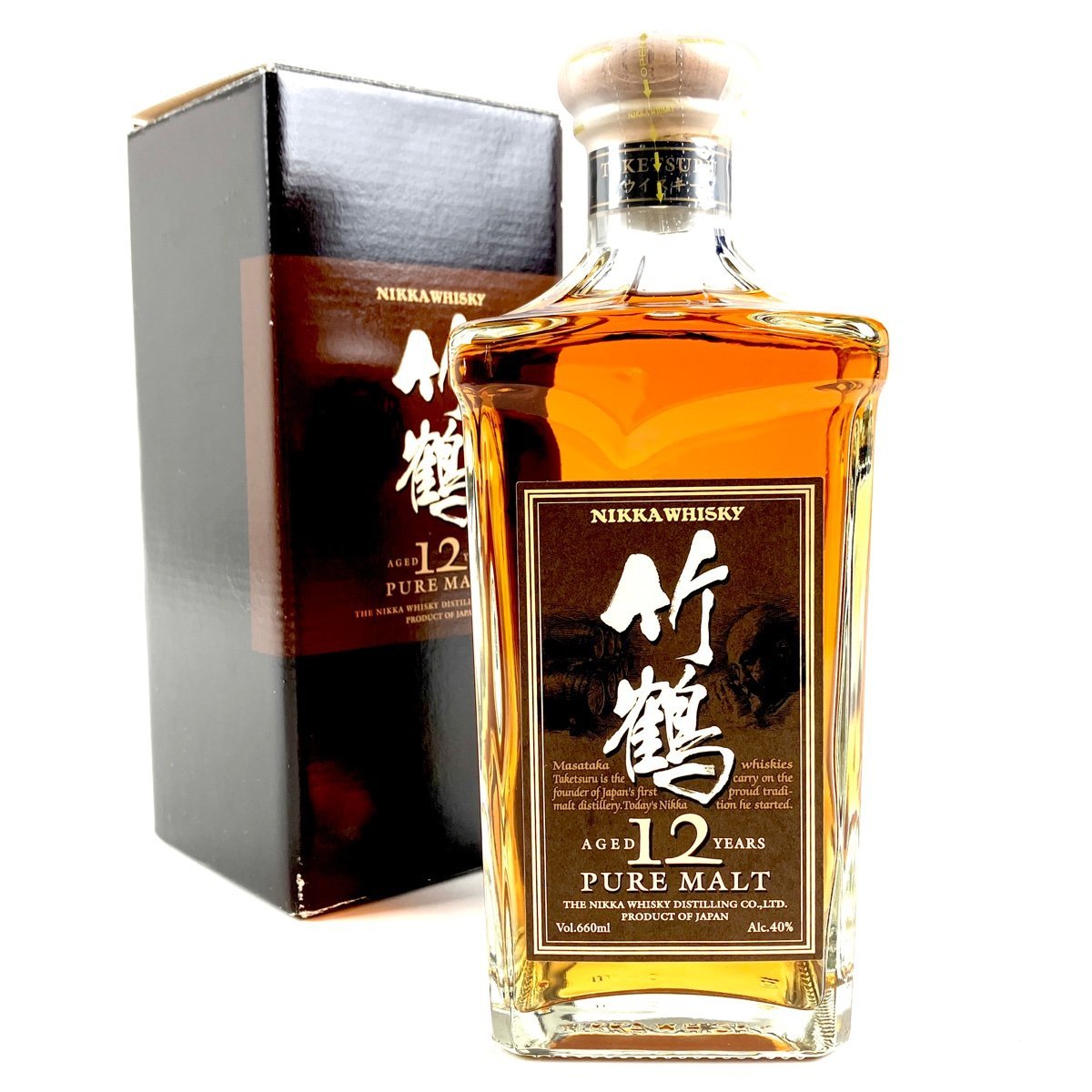 東京都内限定発送】 ニッカ NIKKA 竹鶴 12年 ピュアモルト 角瓶 660ml 国産