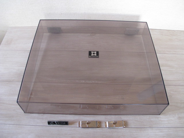 【中古品】Victor・ビクター＊SRP-B22用「ダストカバー」ロゴプレート・ヒンジ・受け＊ターンテーブル・パーツ・部品_1