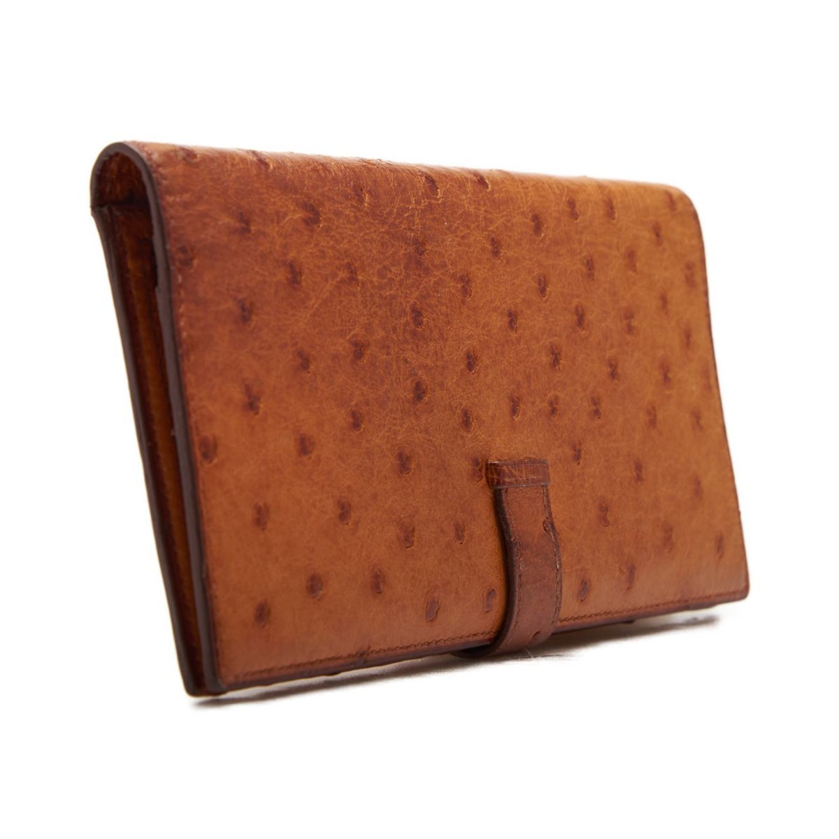 1円美品☆エルメス☆ベアンクラシック オーストリッチ 2つ折り長財布 