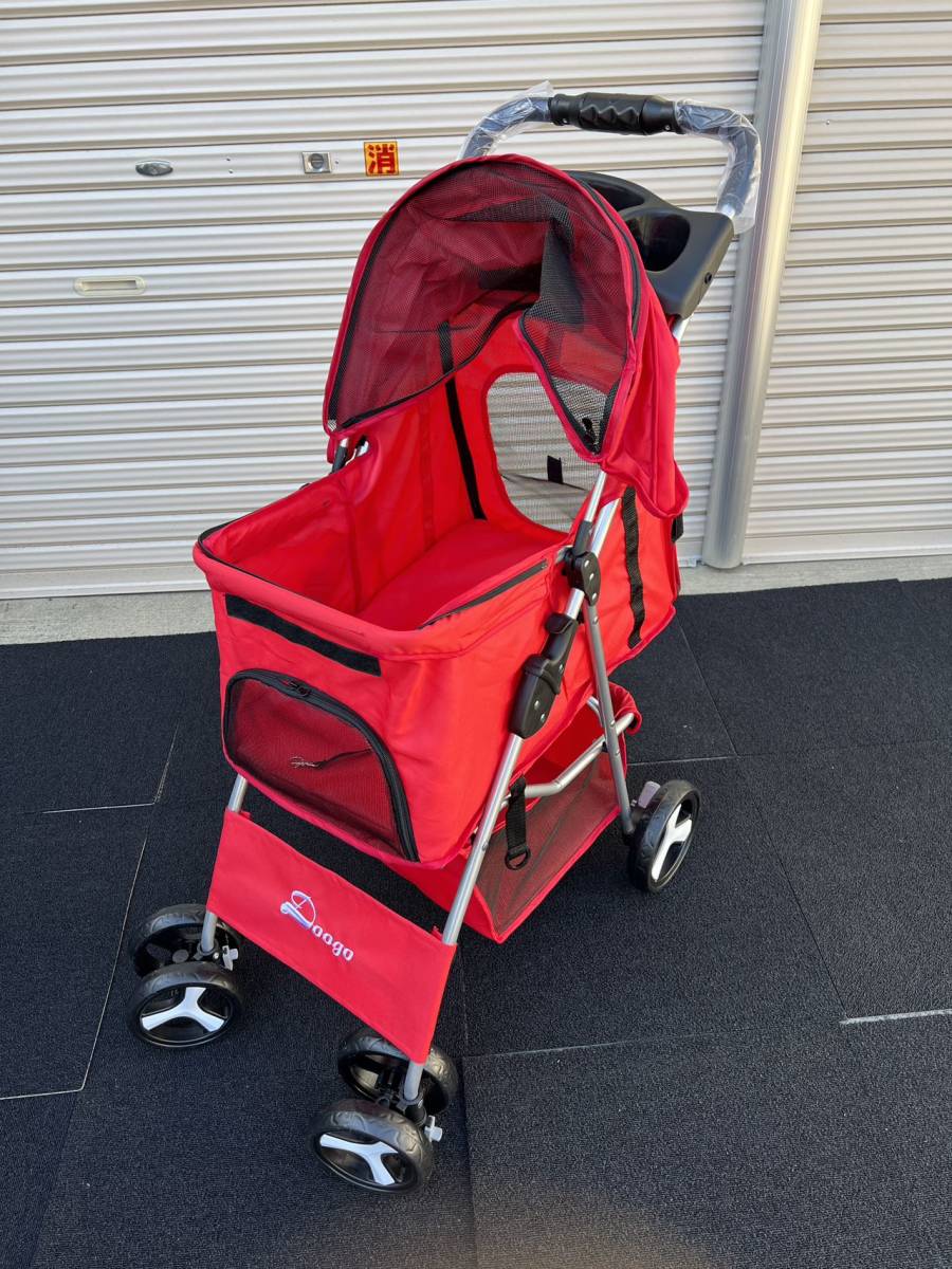 □新品□レッド 折畳式 ペットカート 3way 対面式 4輪 犬用 □新品□レッド 折畳式 ペットカート 3way 対面式 4輪 犬用