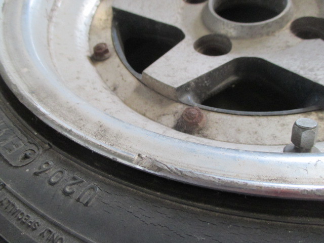 旧車 当時物 ロンシャン 6.5J 114.3 中古ホイール 2本セット タイヤ