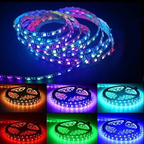 12V用 イルミネーション フルカラ LEDテープライト RGB 5m×2巻 600連 防水 黒ベース 間接照明 リモコン 2分岐ケーブル付き DD08x2_3