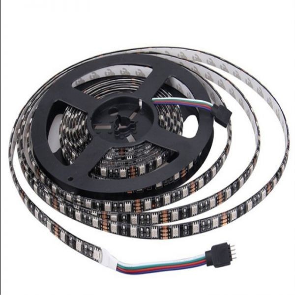 12V用 イルミネーション フルカラ LEDテープライト RGB 5m×2巻 600連 防水 黒ベース 間接照明 リモコン 2分岐ケーブル付き DD08x2_5