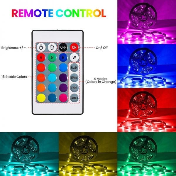 12V用 イルミネーション フルカラ LEDテープライト RGB 5m×2巻 600連 防水 黒ベース 間接照明 リモコン 2分岐ケーブル付き DD08x2_7