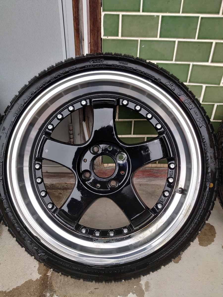 ステルスレーシング 17インチ 6.5J PCD100 4本セット タイヤ溝あり 深 