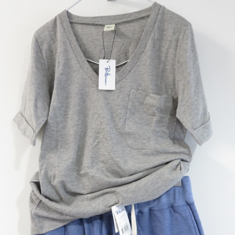 送料込 匿名配送 新品 RonHerman　ロンハーマン　霜降りVネック　Tシャツ　グレーXS
