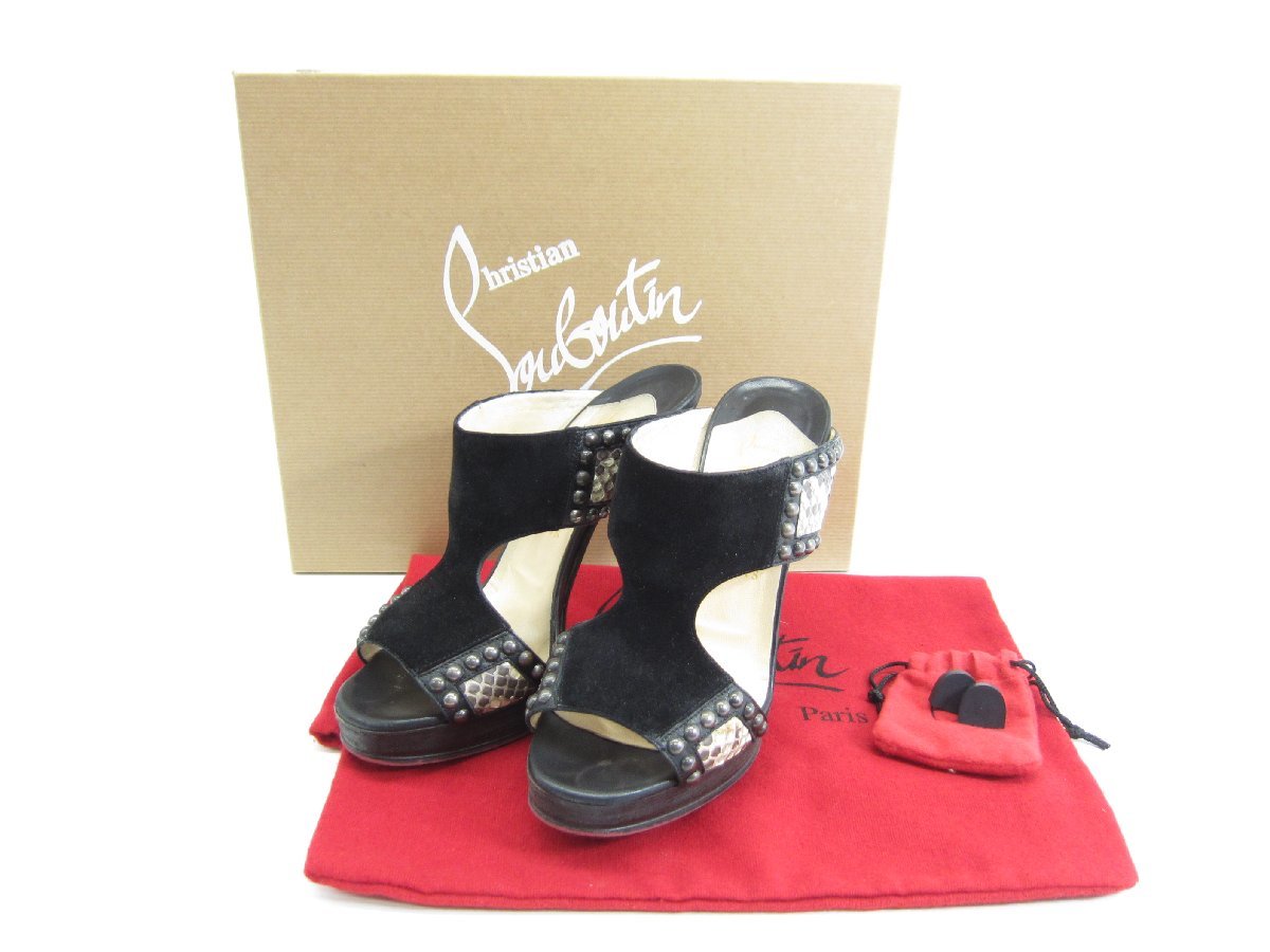 Christian Louboutin クリスチャンルブタン ファブリックサンダル サイズ：37 レディース サンダル ヒール □UP3397