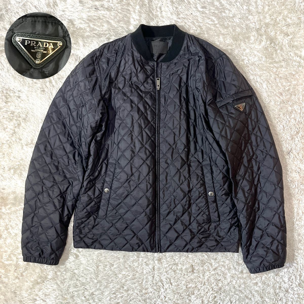 1円 【極美品】 PRADA ナイロンジャケット メンズ Lサイズ プラダ ロゴ