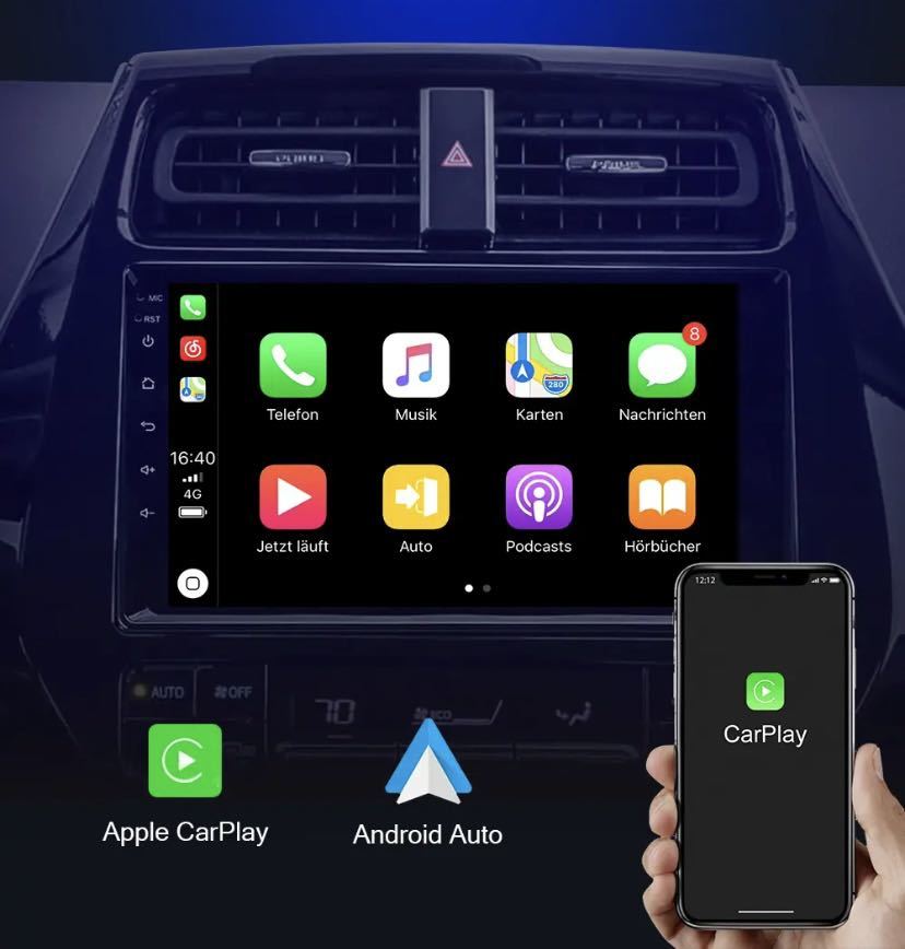 プリウスα アルファ 9インチAndroidナビ アンドロイドナビ CarPlay