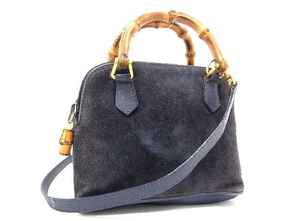 1円 GUCCI グッチ 007 1014 0231 バンブー スエード×レザー 2WAY 