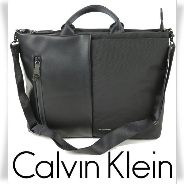 新品1円～★定価3.3万 CK CALVIN KLEIN カルバンクライン メンズ 男性用 2WAY ビジネスバッグ ブリーフケース ブラック 軽量 ◆9844◆