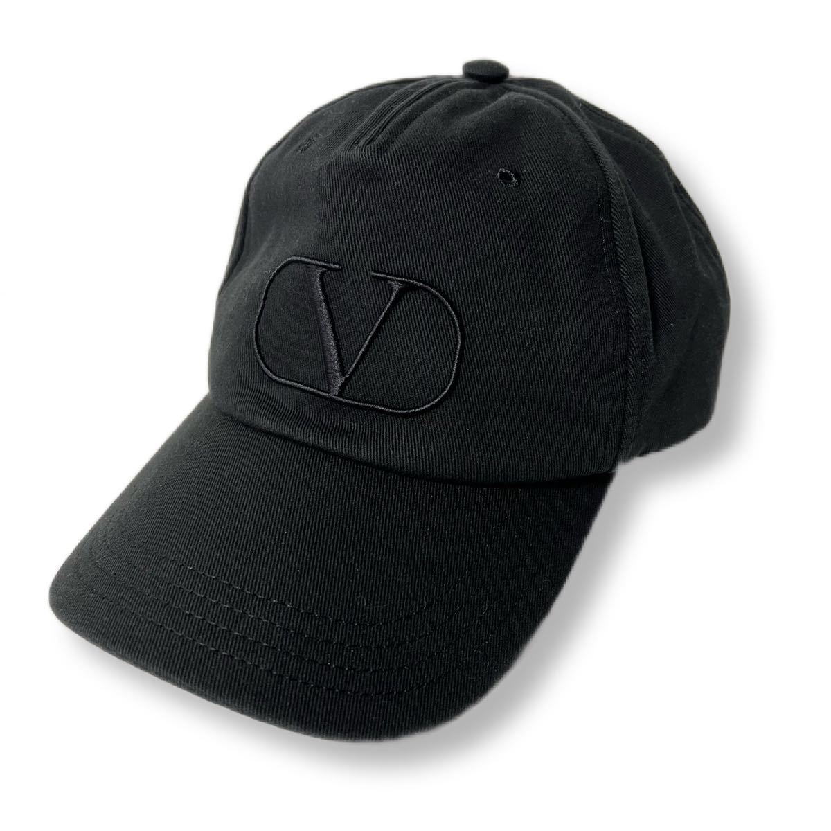 VALENTINO ヴァレンティノ　キャップ　帽子　ブラック　刺繍　ビックロゴ