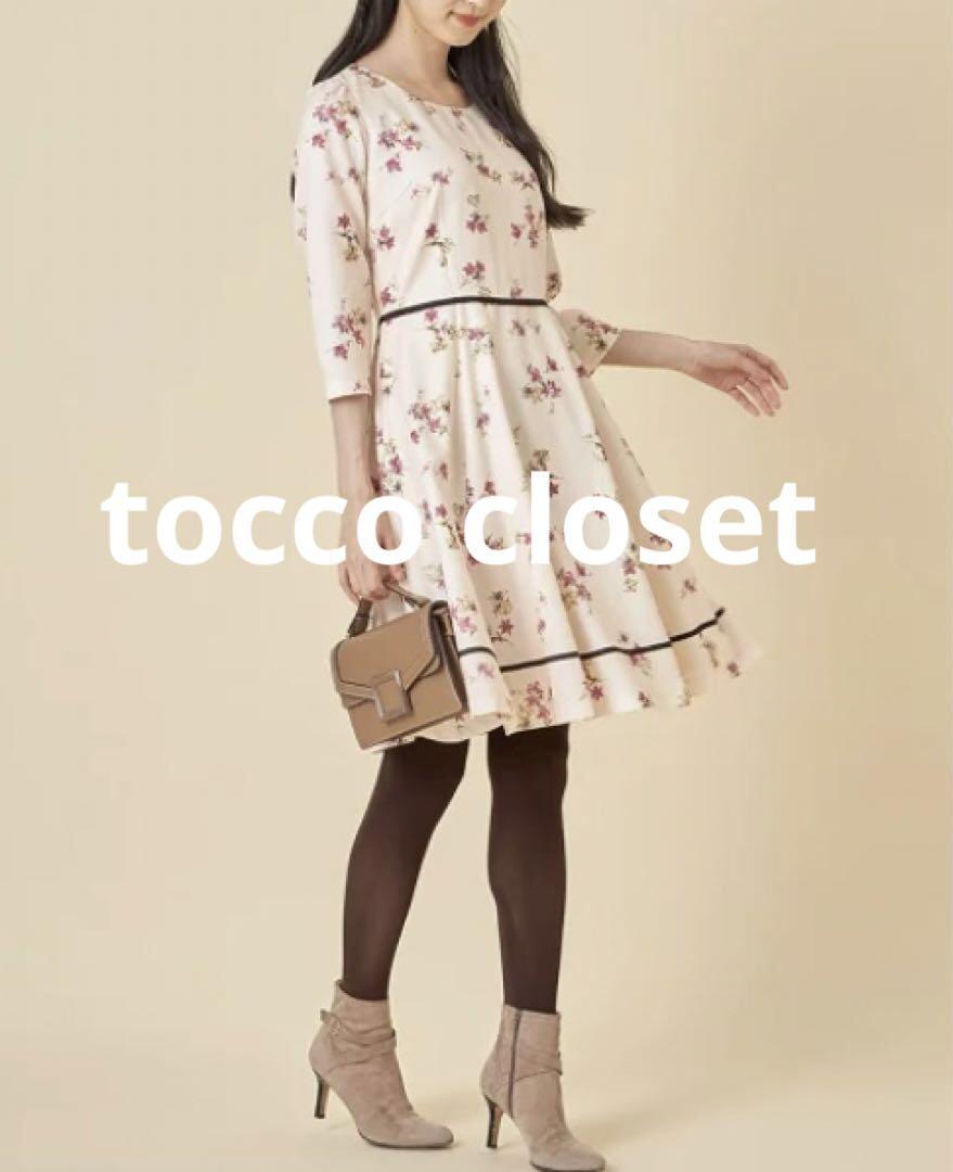 tocco closet トッコクローゼット　スクエアネック　花柄　ワンピース