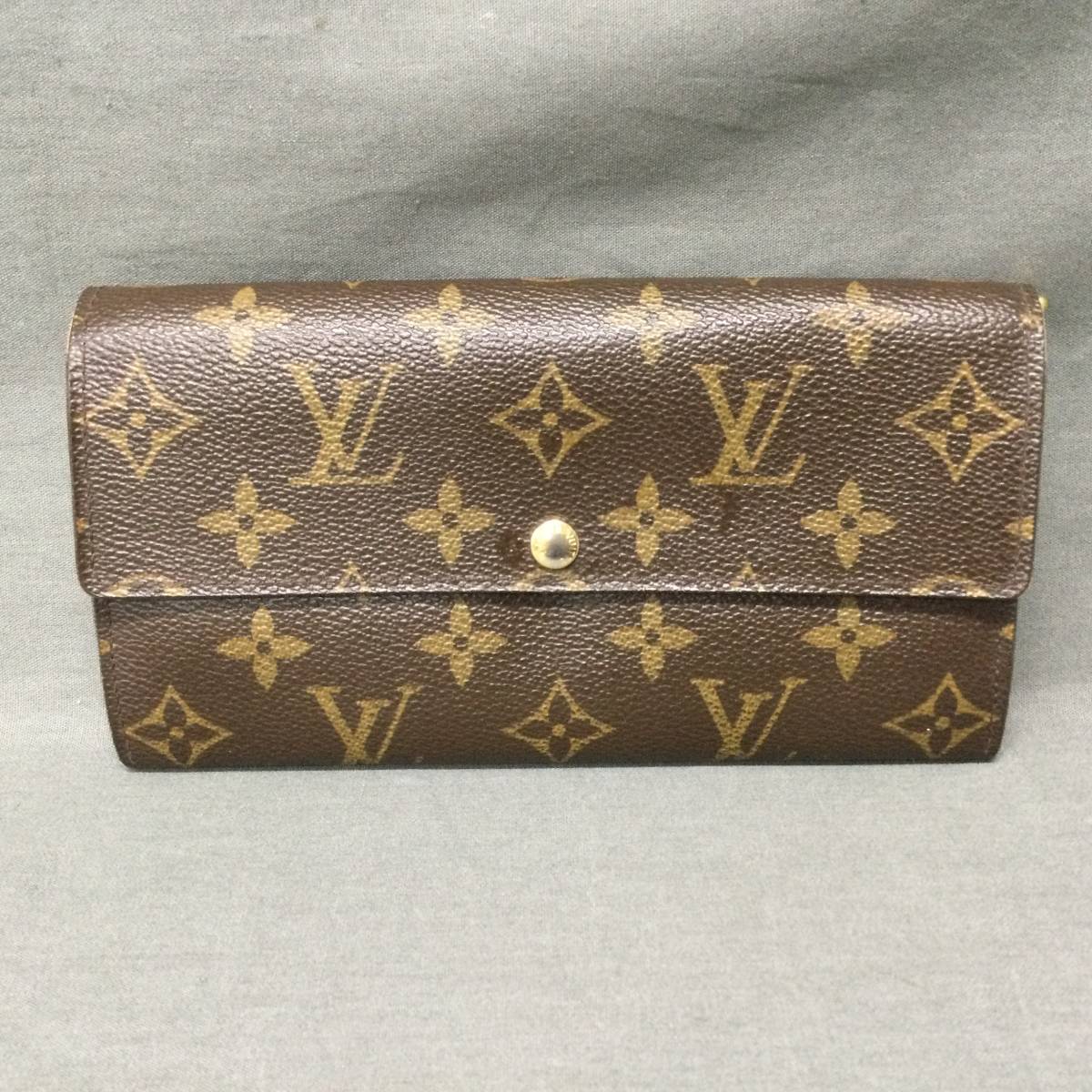 050331 231648　Louis Vuitton　ルイヴィトン　モノグラム　ポルトフォイユ サラ　長財布　イニシャル入り　ブラウン系
