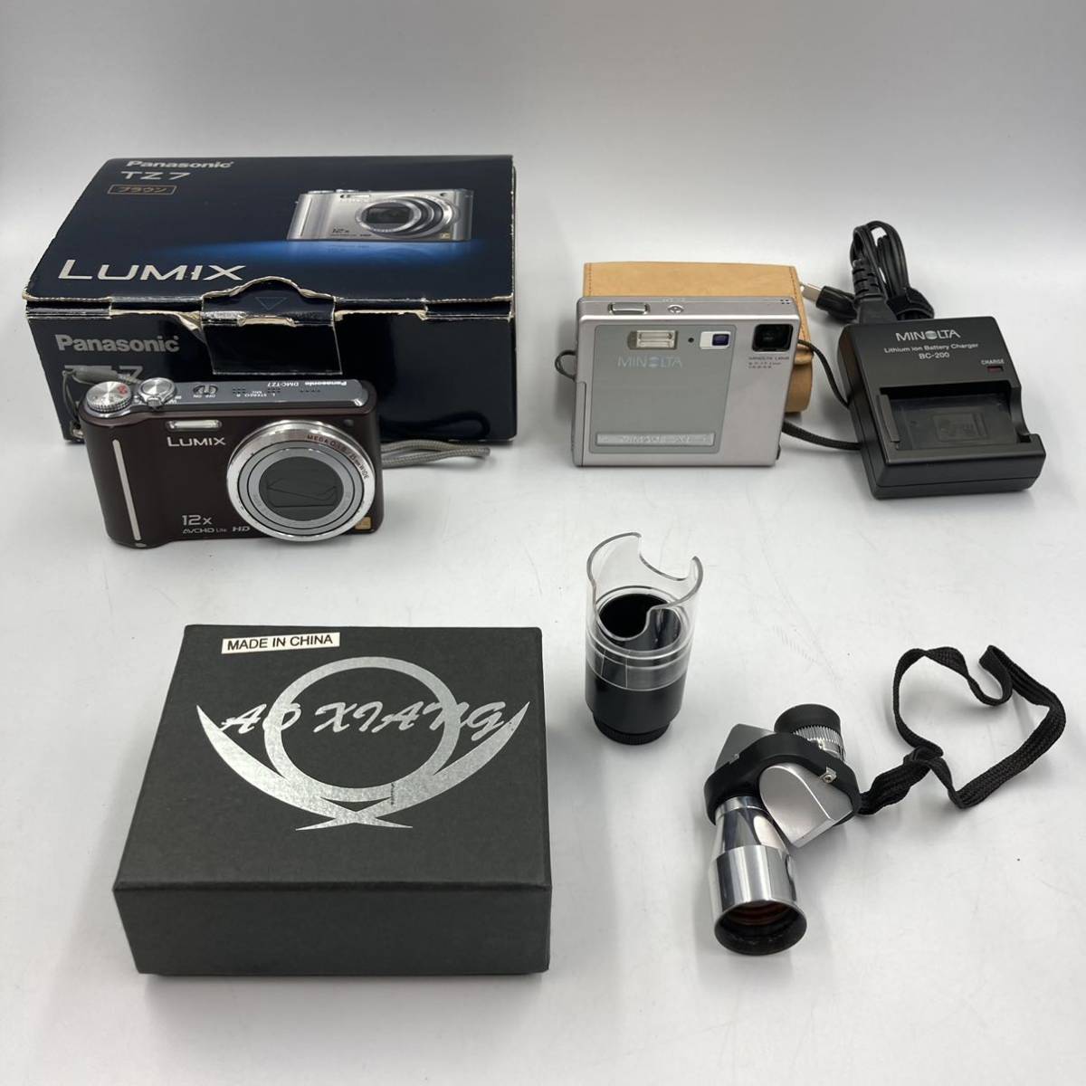 3/31 OD-S2375★カメラ 2点おまとめ★デジタルカメラ/Panasonic DMC-TZ7/MINOLTA DiMAGE X i/カメラアクセサリー/DC0 DE5