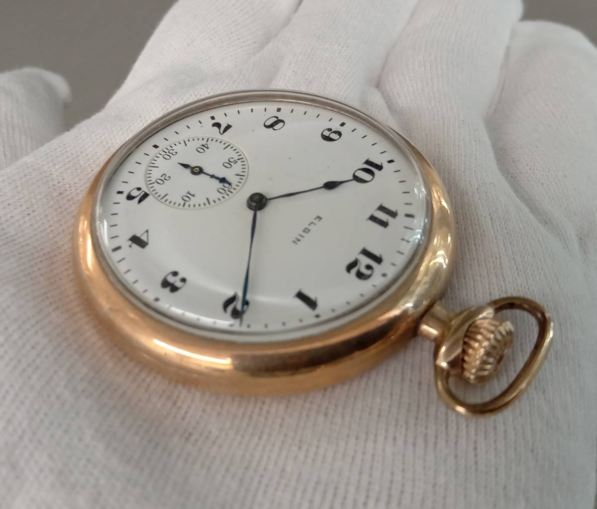 ジャンク 【現状品】エルジン ELGIN 手巻き 懐中時計 スモセコ 