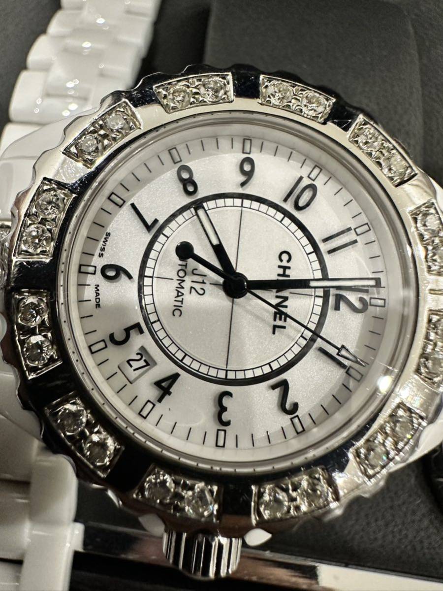 大粒ダイヤベゼル CHANEL J12 38ミリ自動巻 メンズ高級腕時計 シャネル 