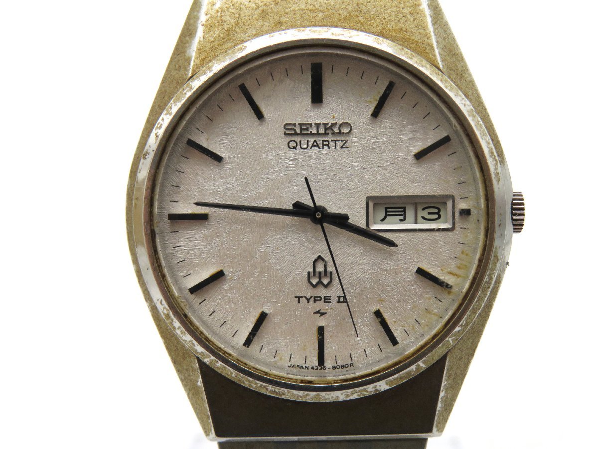 4336-8050 セイコー II Type Seiko SEIKO Quartz Watch シルバー文字盤