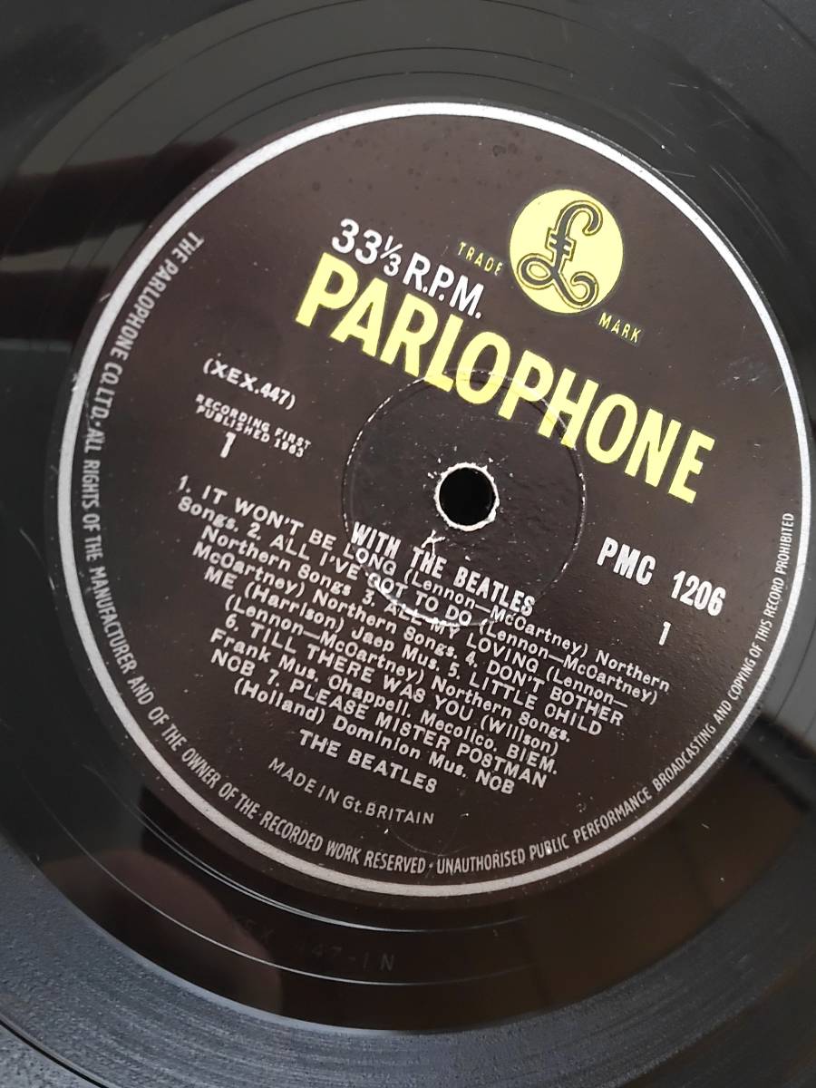 セール！）60年代当時物UK B&Y Parlophone With The Beatles/MONO 1N/1N　ビートルズ　モノ　K　刻印のみ！？