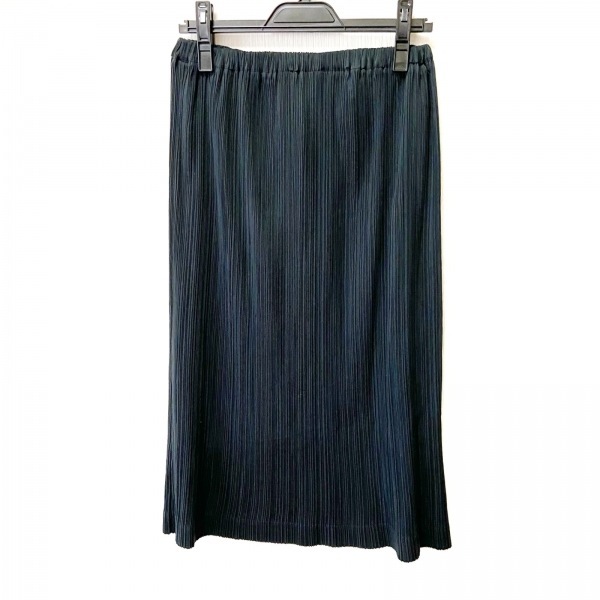 ISSEY MIYAKE ブラック プリーツスカート ウエストゴム サイズ表記2 イッセイミヤケ ISSEYMIYAKE ロングスカート サイズM - 黒 レディース