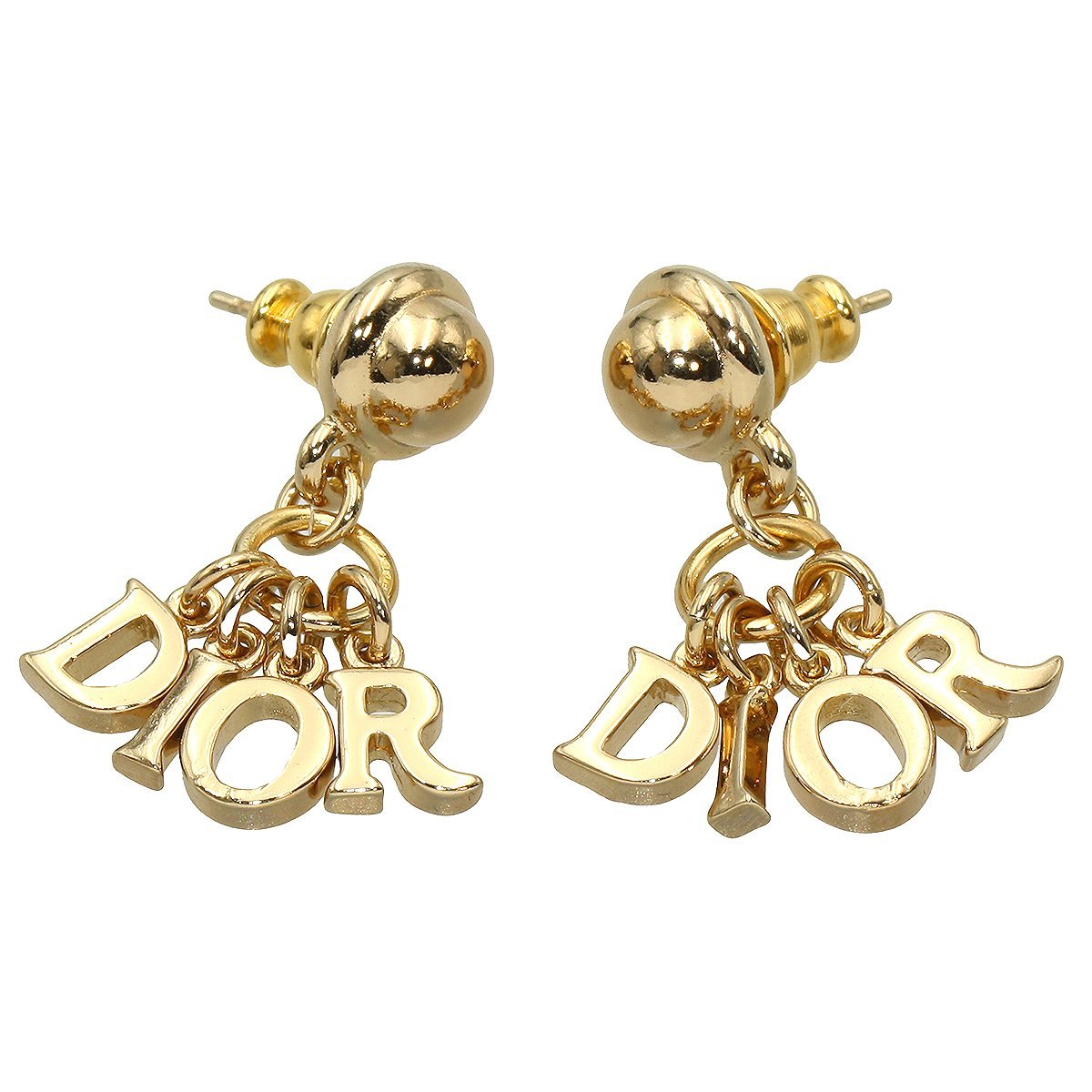Dior ロゴ ラウンド ピアス ゴールドカラー ディオール | Dior クリスチャンディオール DIOR ゴールド ブローチ