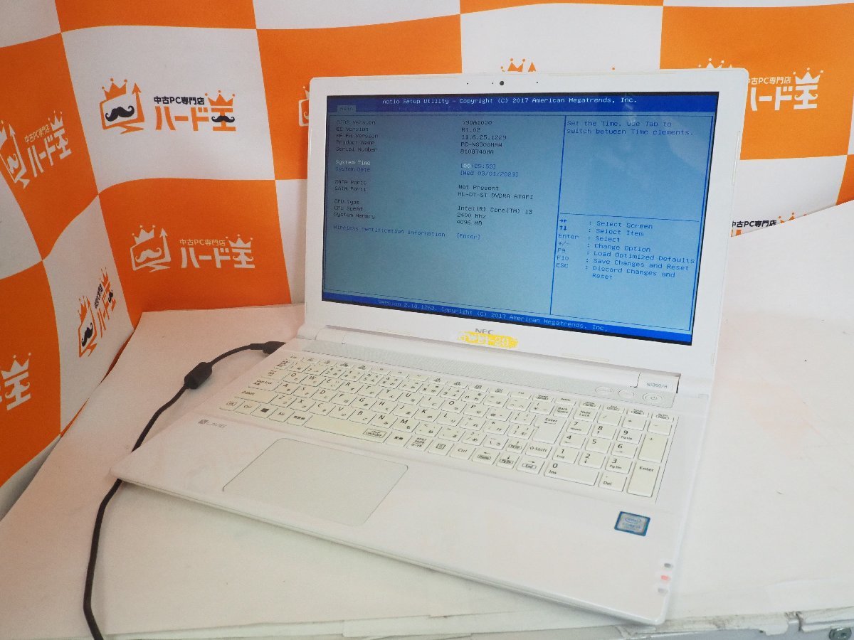 NEC PC-NS300HAW Core i3-7100U メモリ4GB HDD1TB ノートPC OS再
