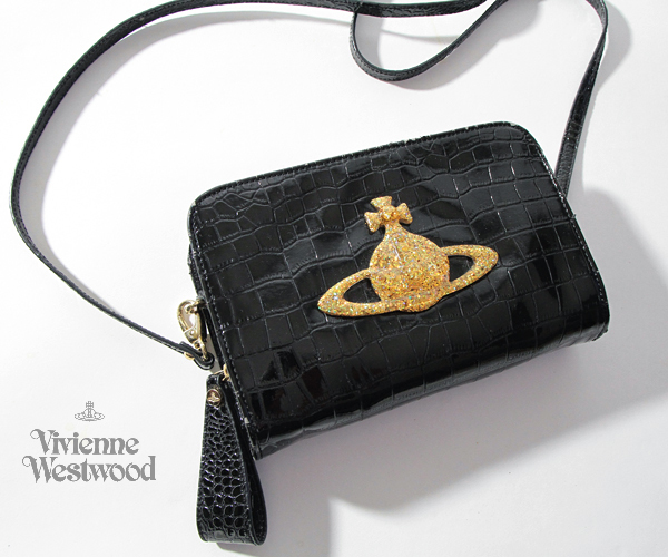 Vivienne Westwood｜ヴィヴィアン☆ゴールドオーヴ付き型押し 