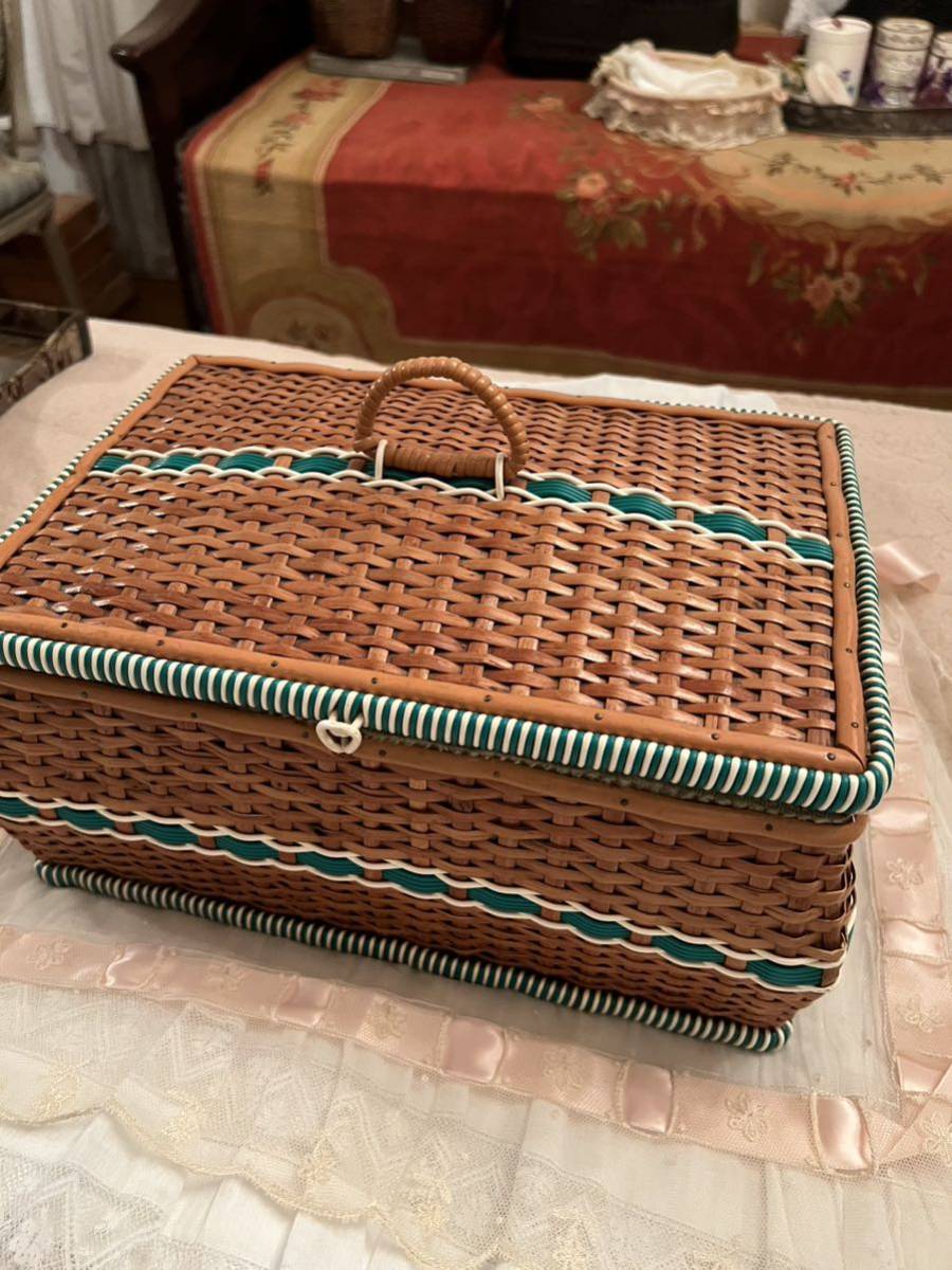 キルティング ソーイングパニエ - 薔薇と天使のアンティーク フランス