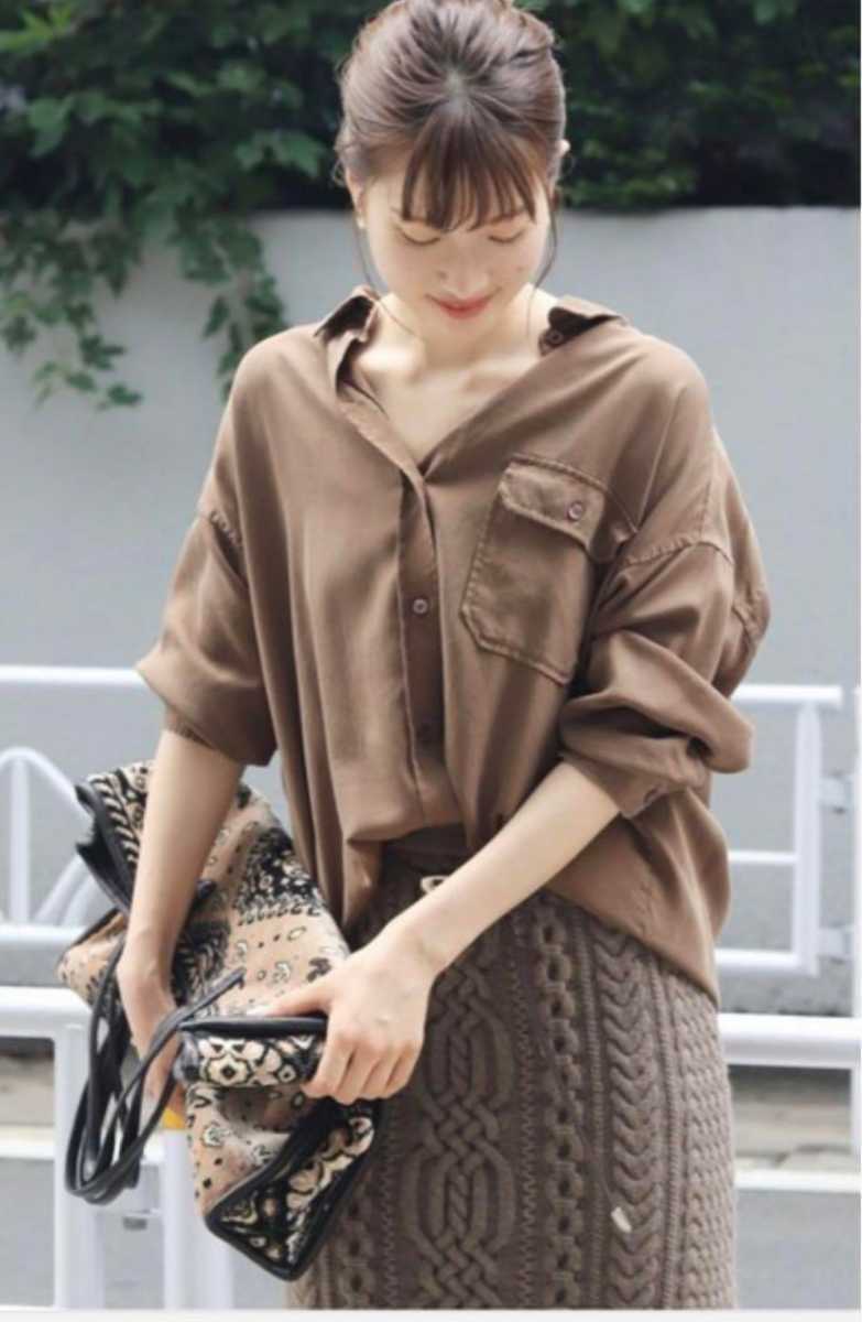 プラージュ購入*定価19800円*大人可愛いとろみ素材*ミリタリーシャツ