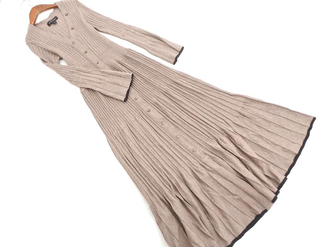 JILLSTUART ジルスチュアート ユリアランダムリブ ニット ワンピース size2/ベージュ ■◇◎ ☆ dda6 レディース