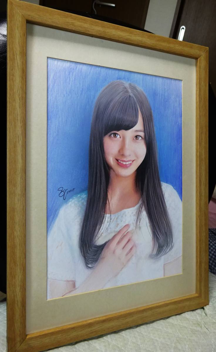 美品！　色鉛筆美人画「西施」　署名入り　額縁共 作品3514』S.Tomo氏直筆色鉛筆画 超美品 美人画 新品額装 【公式通販】