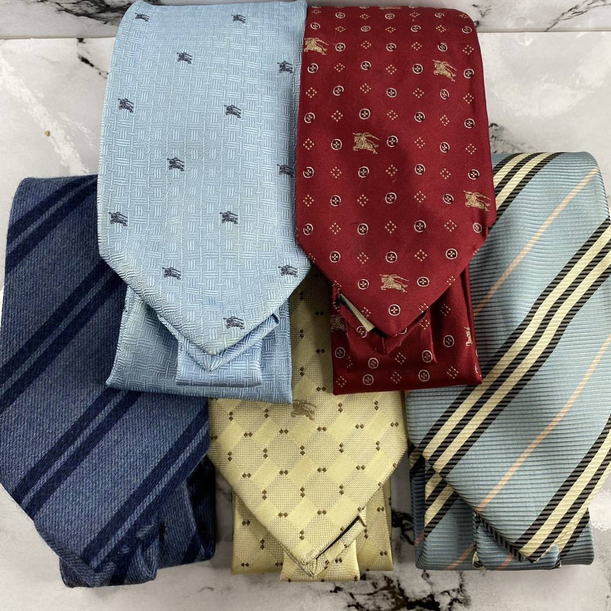 1円〜 BURBERRY バーバリー ネクタイ まとめ売り 5本セット 管理番号510