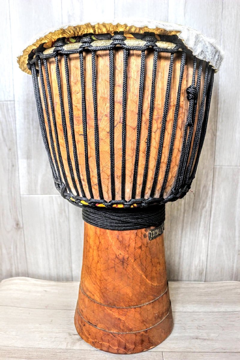 民族楽器 TRIBAL BEAT ジャンベ djembe 約：直径32cm 高さ61cm