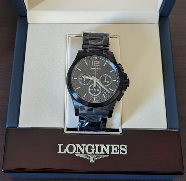 【LONGINES】(ロンジン)値下げ！新品未使用 保証書付き 送料込み Conquest(コンクエスト)V.H.P.クロノグラフ ブラックL3.717.2.66.6_1