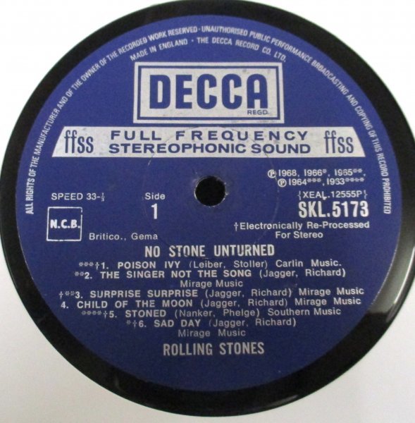 ☆彡 英國盤 The Rolling Stones No Stone Unturned [ UK ORIG '73