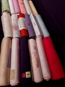 ☆草木染グラデーション 蘇州刺繍と汕頭刺繍の反物 贈る 