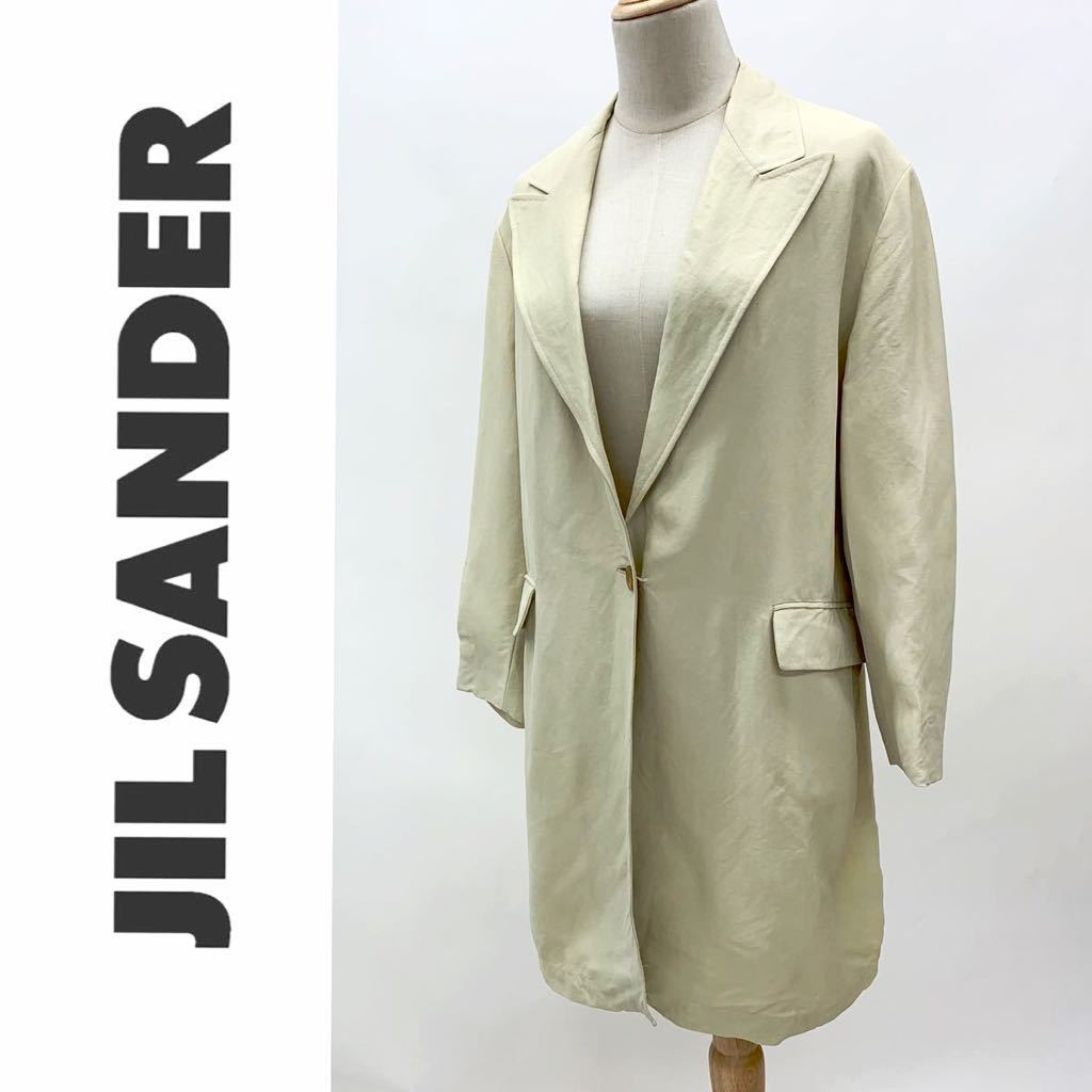 【美品】JILSANDER ジルサンダー ジャケット テーラードジャケット ゆったり ロング丈 背抜き サイズ38 パステルグリーン