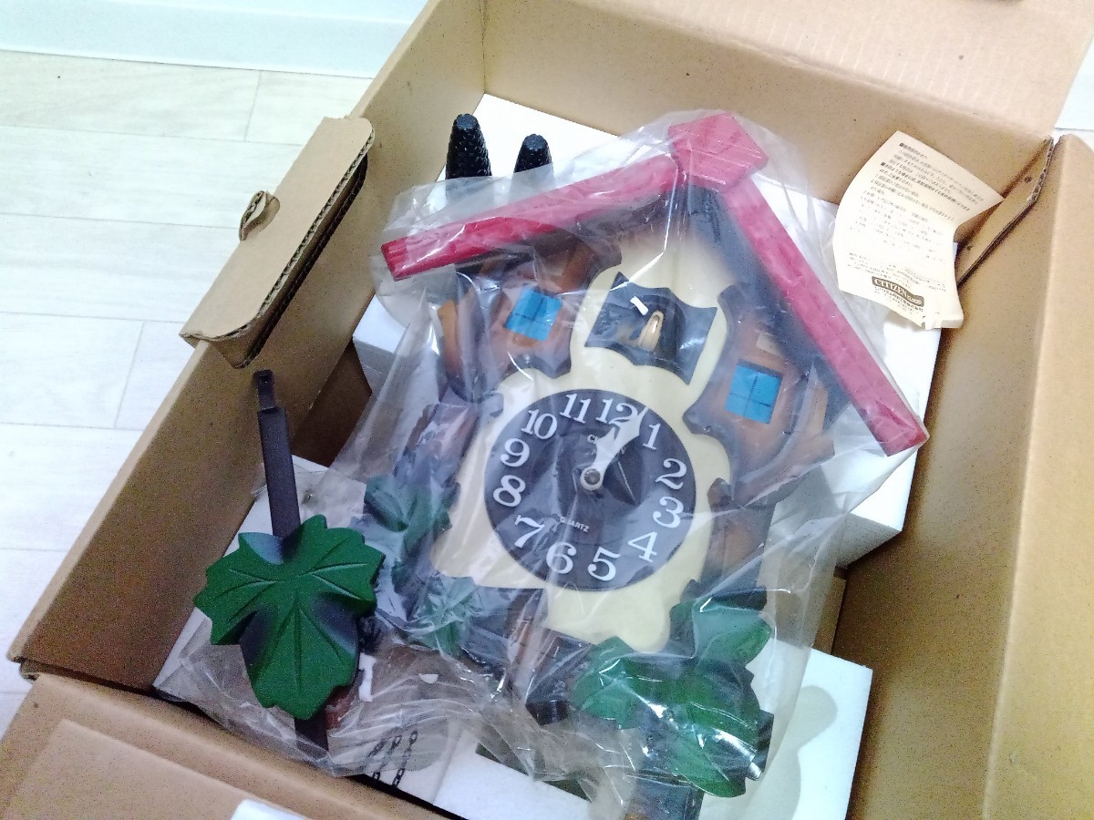 【未使用品】★CITIZEN★シチズン★クオーツカッコー　メルビル★鳩時計★4MJ224★リズム時計★掛時計★レトロ★アンティーク★ビンテージ