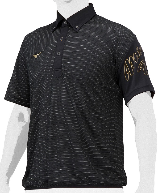 ミズノプロ2023限定★ドライエアロフローKUGEKI ICE ポロジャケ*12JCAP80 09ブラック Size:ＸＯ★25%OFF!*クリックポスト対応可