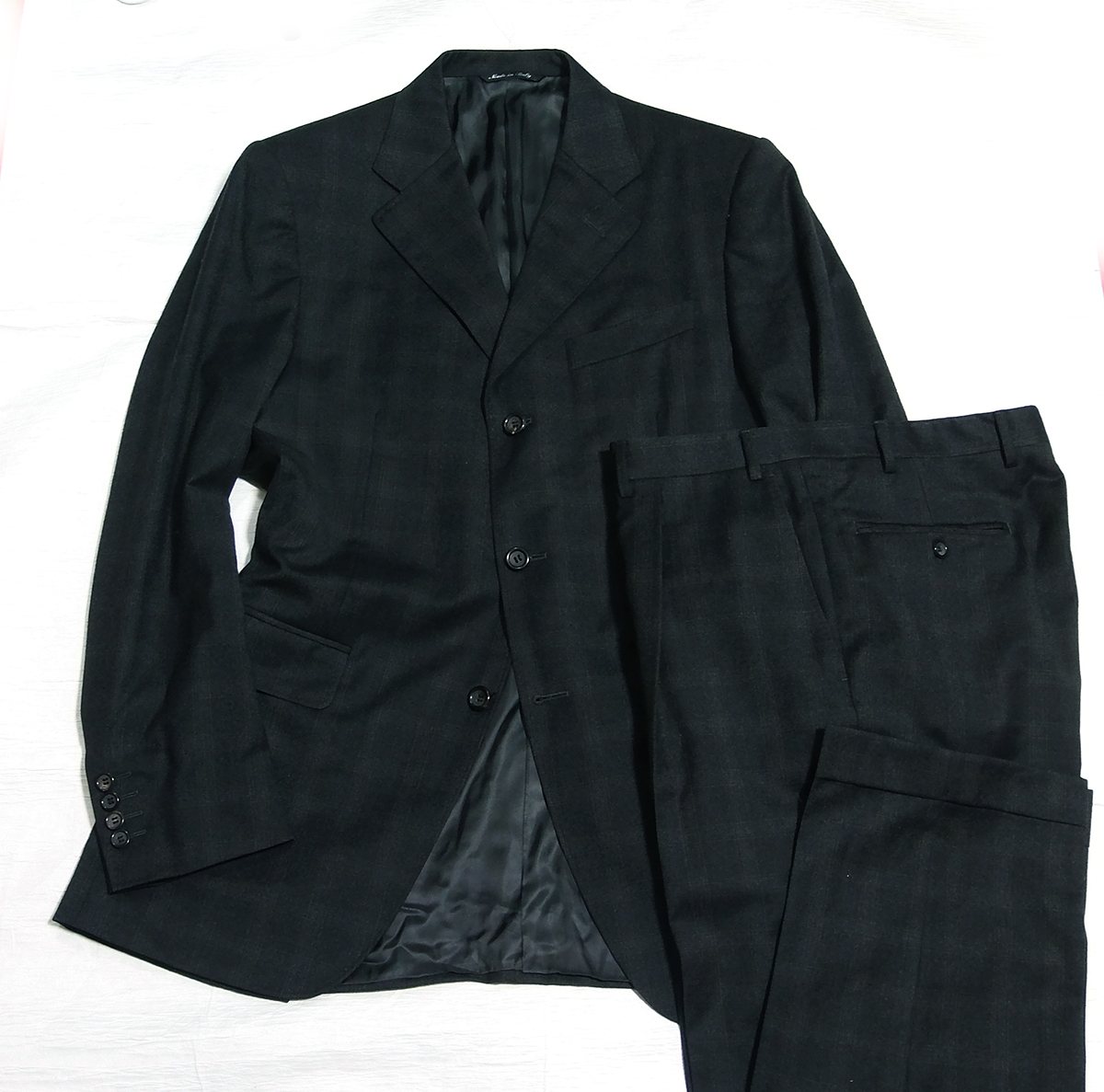 極美品 2023年モデル JOSEPH ABBOUD シアサッカー スーツ 現行 新品 13万 ジョセフアブード 伊 Subalpino シアサッカー スーツ 2L/36