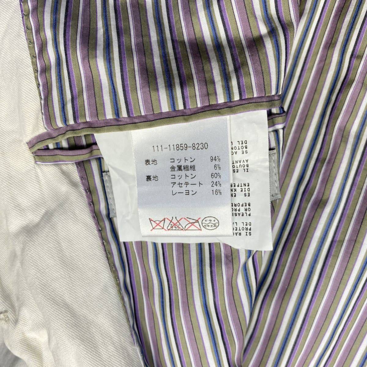 エトロ/ETRO】マルチストライプ☆ 金属繊維混 しわ加工 テーラード 
