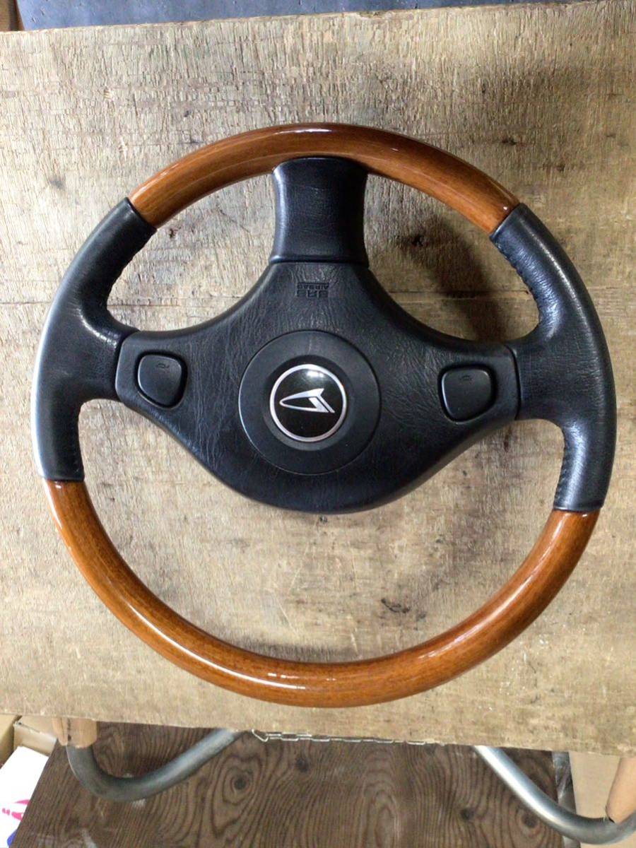 ミラジーノ 純正ステアリング ハンドル L700 木目 ウッド