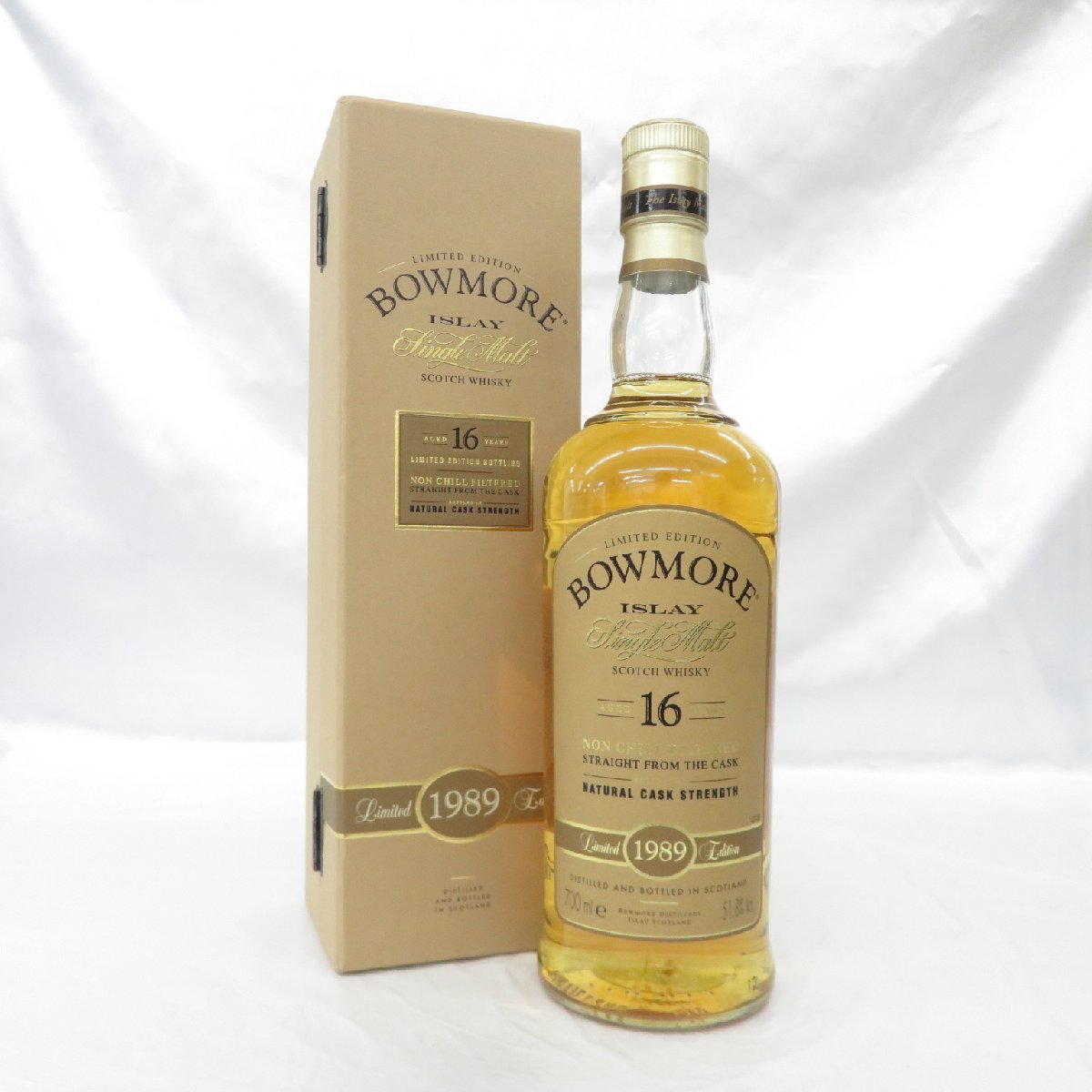 ボウモア カスクストレングス 56％ シングルモルト 旧ボトル 古酒 希少品 新作，セール 【未開栓】BOWMORE ボウモア 16年 1989 カスク