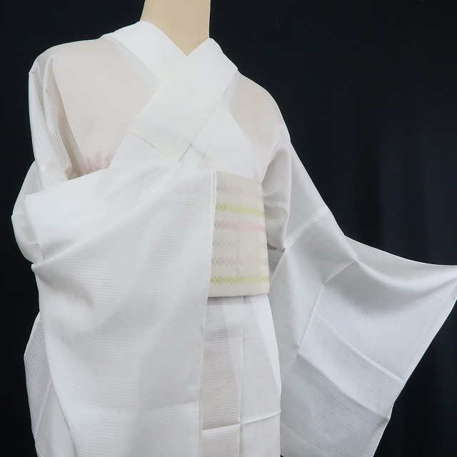 ゆめsaku2 美品 さが美謹製 絽 夏着物 正絹“シンプルに涼を奏でる和の 