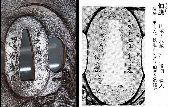 鐔屋】 後藤一乗・銘（洛北居 行年七十六翁 伯應作）・蘭花葉図 検索