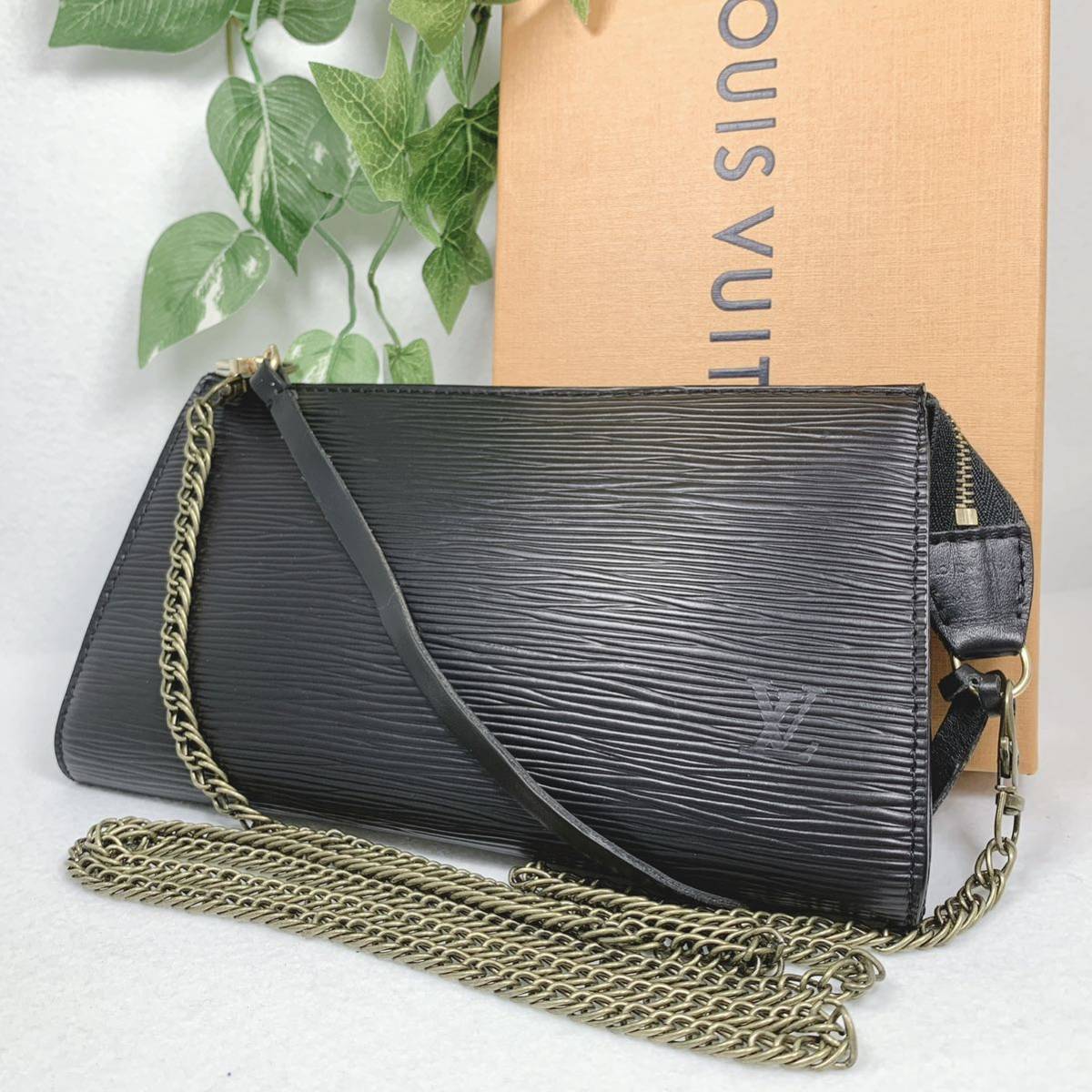1円 LOUIS VUITTON ルイヴィトン エピ アクセソワール ノワール M52982 