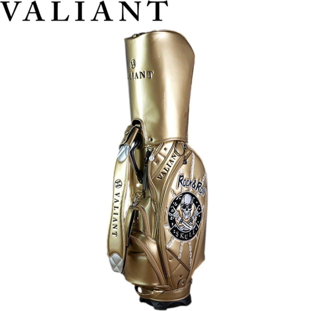 VALIANT キャディバッグ ゴールド スカル 1円☆ヴァリアント VA-013