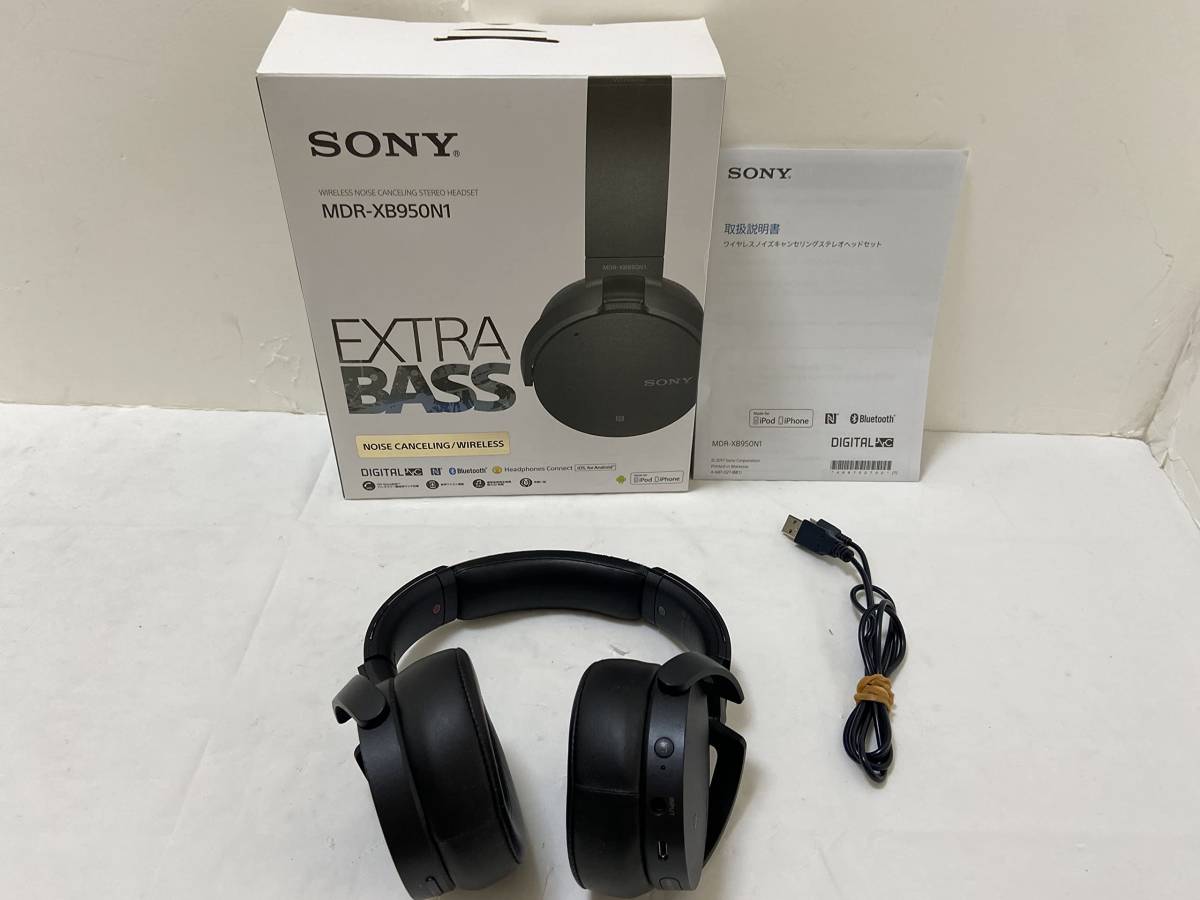 【2】【A】ソニー ワイヤレスノイズキャンセリングヘッドホン 重低音モデル MDR-XB950N1 B 0418y 0314-B06VWX651M-6600-15980-UA-1-230425