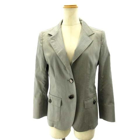 バーバリー ロンドン BURBERRY LONDON テーラードジャケット ブレザー 裏地ノバチェック 2B グレー 40 約M ■WY レディース